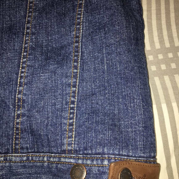 SOLD VTG Wrangler Sz L fleece jean denim vest - Picture 6 of 8